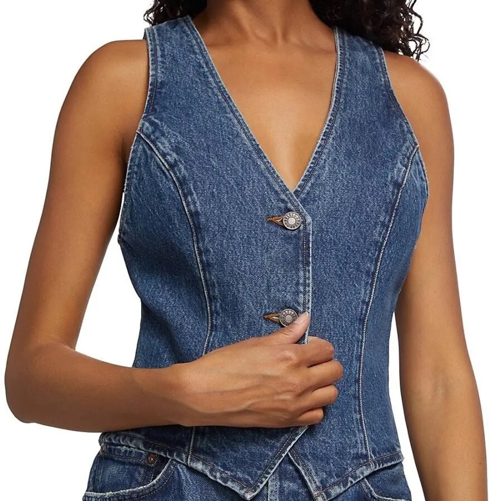 AGOLDE
Heller Recycled Denim Vest In Blue - Medium